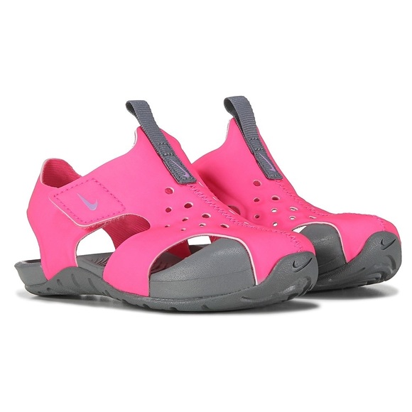 NIKE Sunray Protect Sandals Size 2Y Pink/Grey NEW - Picture 1 of 15